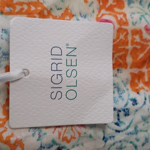 Sigrid Olsen NWT Embroidered Front Long Sleeve Top, 100% Cotton, Small - Picture 6 of 7